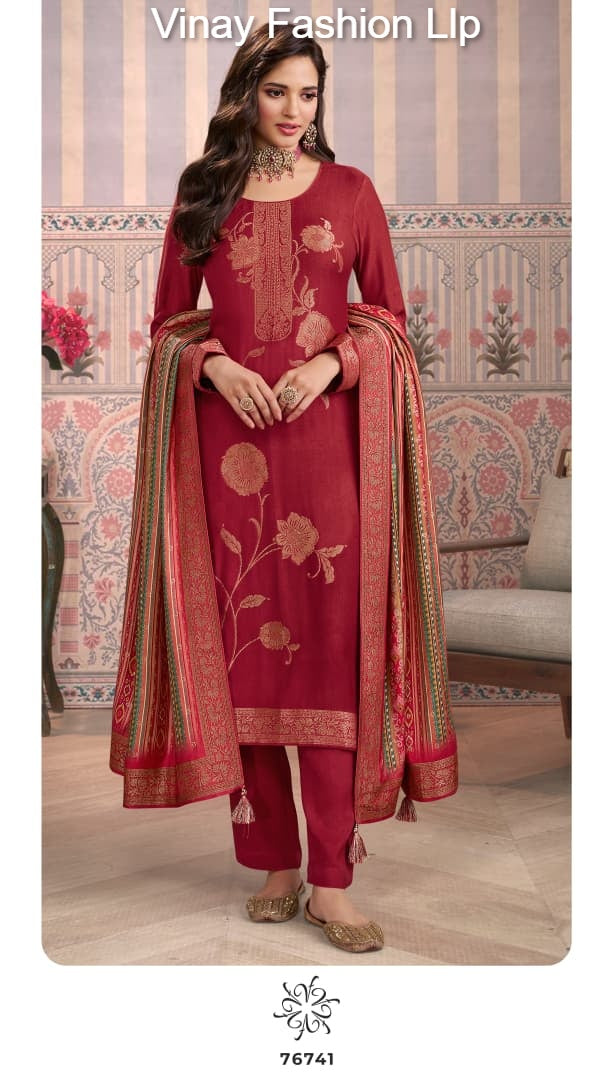 Kervin Ananta 6 Vinay Fashion Llp Viscose Jacquard Pashmina Suits Supplier Ahmedabad