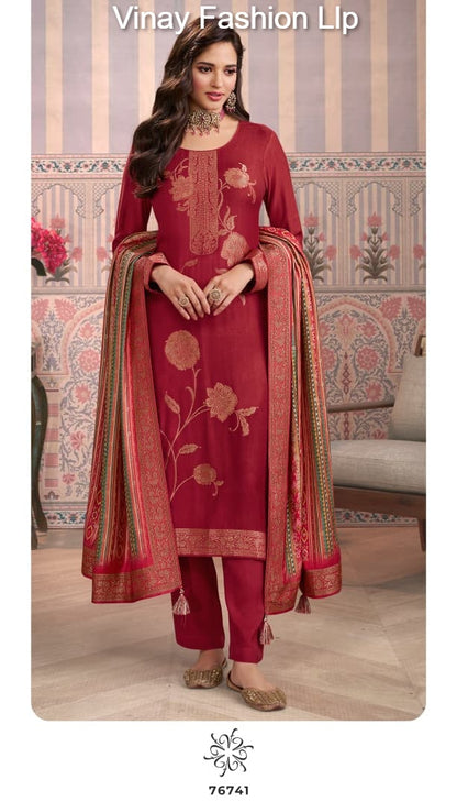 Kervin Ananta 6 Vinay Fashion Llp Viscose Jacquard Pashmina Suits Supplier Ahmedabad