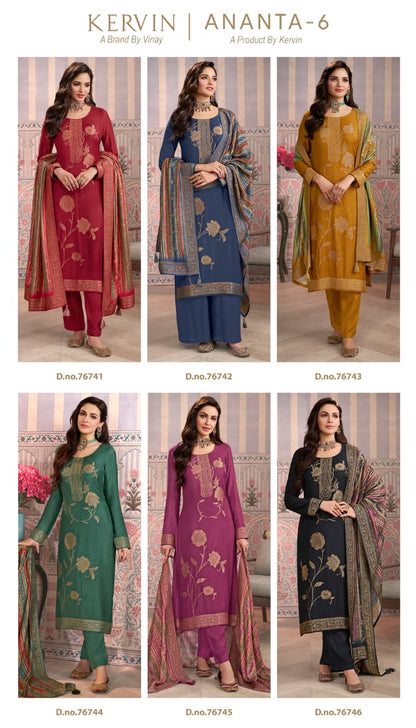 Kervin Ananta 6 Vinay Fashion Llp Viscose Jacquard Pashmina Suits Supplier Ahmedabad