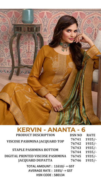 Kervin Ananta 6 Vinay Fashion Llp Viscose Jacquard Pashmina Suits Supplier Ahmedabad