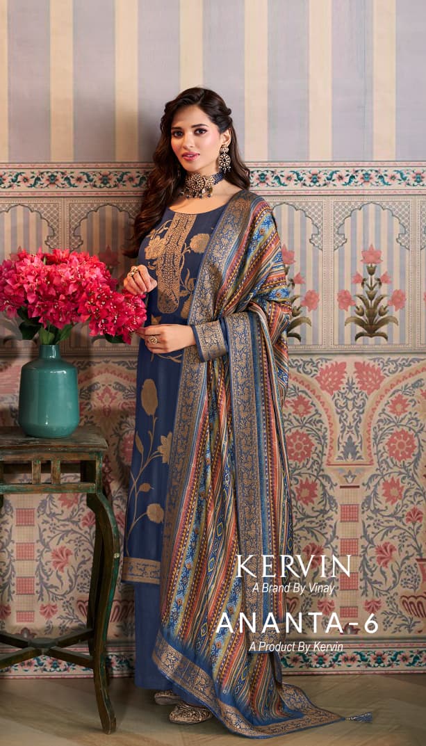 Kervin Ananta 6 Vinay Fashion Llp Viscose Jacquard Pashmina Suits Supplier Ahmedabad