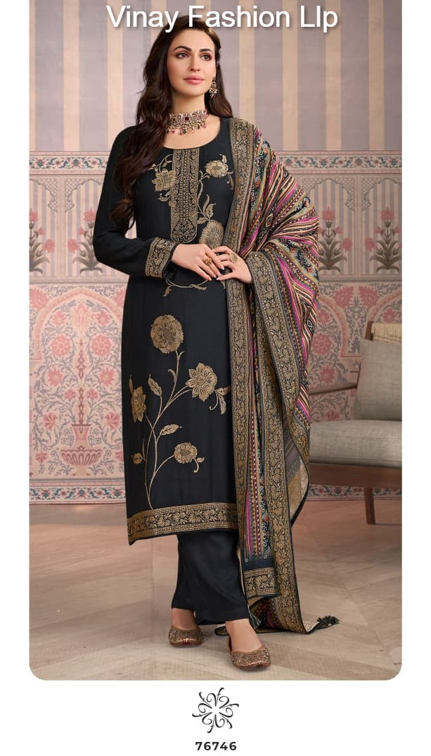 Kervin Ananta 6 Vinay Fashion Llp Viscose Jacquard Pashmina Suits Supplier Ahmedabad