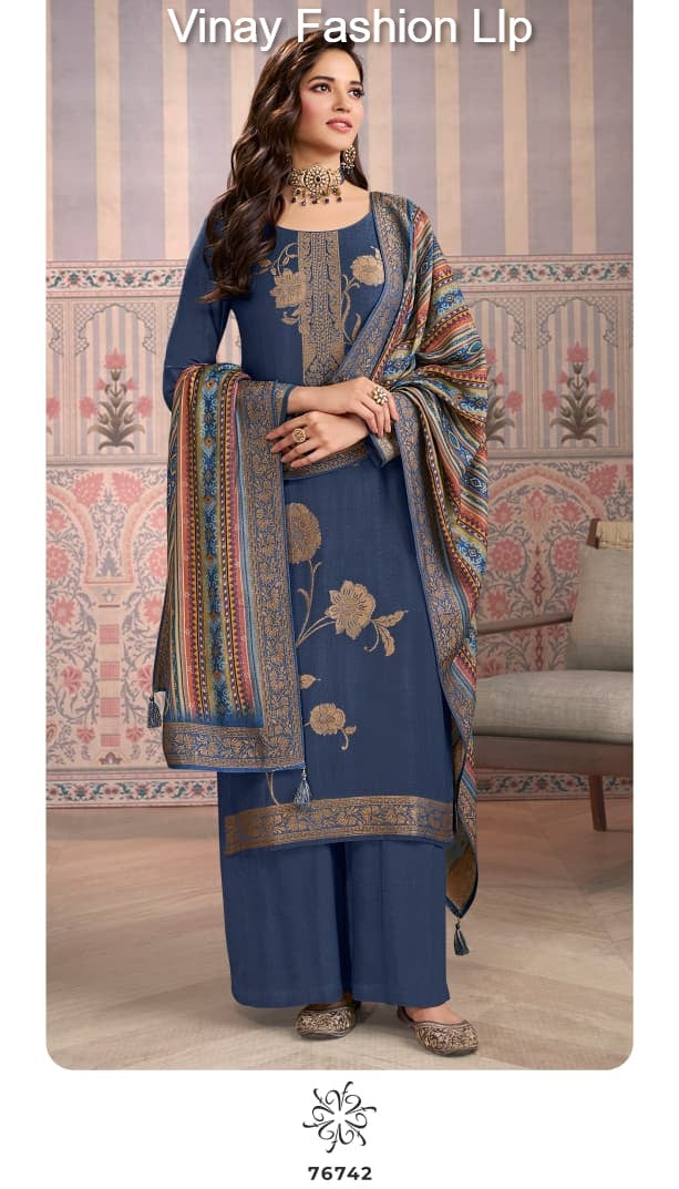 Kervin Ananta 6 Vinay Fashion Llp Viscose Jacquard Pashmina Suits Supplier Ahmedabad
