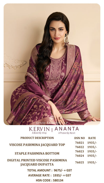 Kervin Ananta Vinay Fashion Llp Viscose Pashmina Suits Supplier