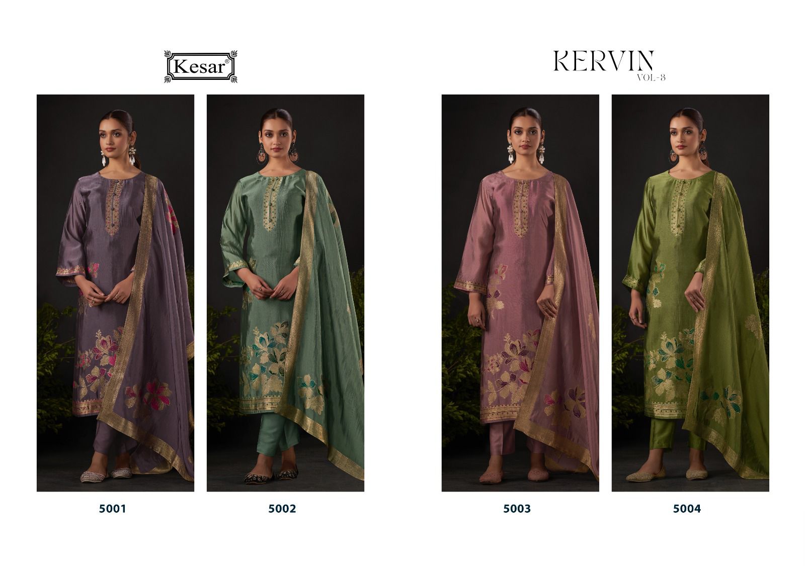 Kervin Vol 3 Kesar Pure Silk Pant Style Suits Exporter India