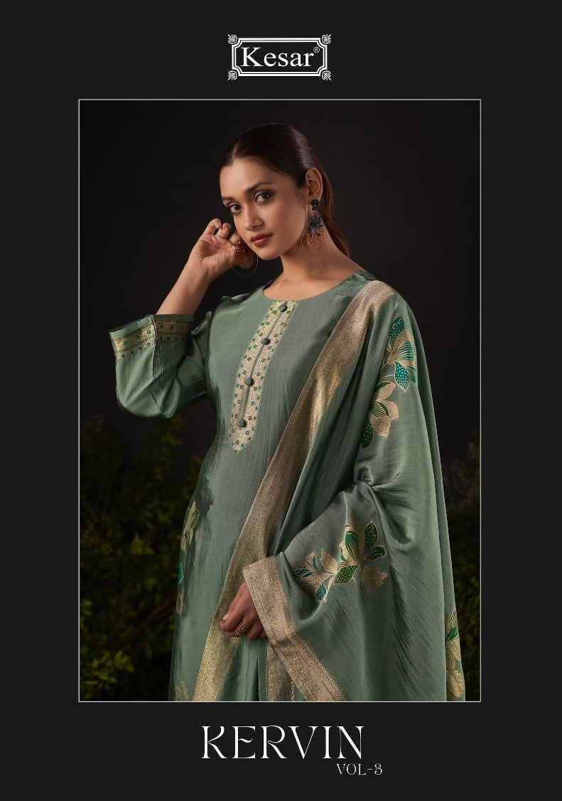 Kervin Vol 3 Kesar Pure Silk Pant Style Suits Exporter India