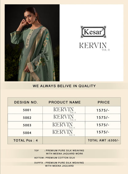 Kervin Vol 3 Kesar Pure Silk Pant Style Suits Exporter India