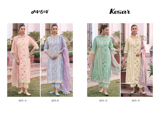 Kesar 3273 Jay Vijay Pure Cotton Pant Style Suits Wholesaler Gujarat