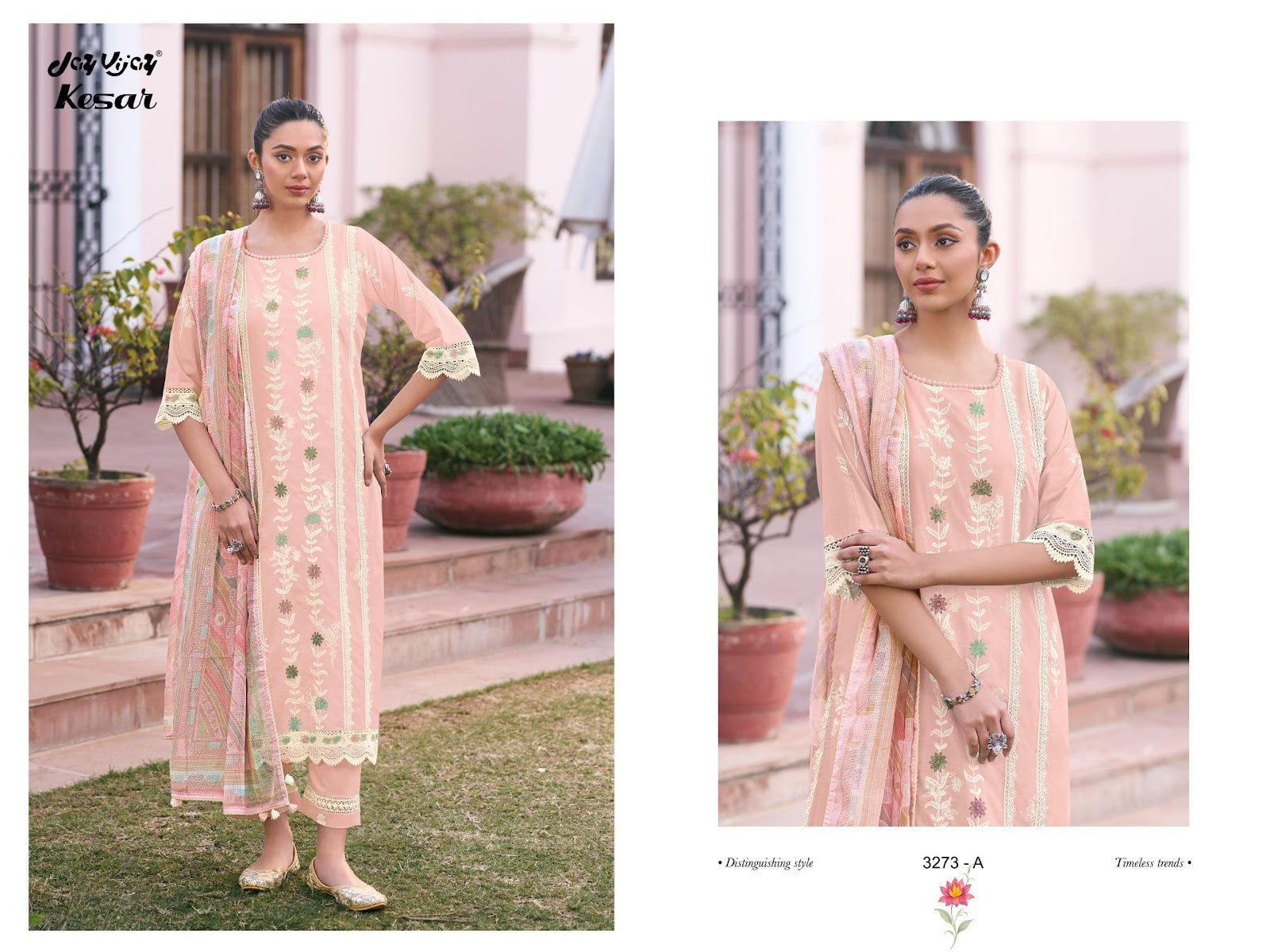 Kesar 3273 Jay Vijay Pure Cotton Pant Style Suits Wholesaler Gujarat
