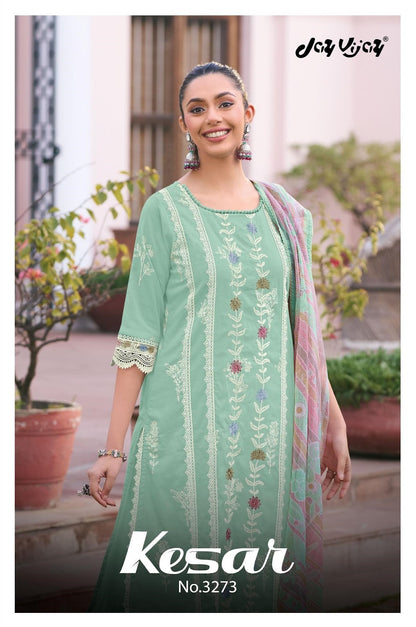 Kesar 3273 Jay Vijay Pure Cotton Pant Style Suits Wholesaler Gujarat