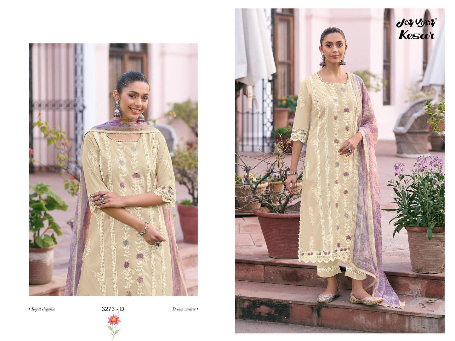 Kesar 3273 Jay Vijay Pure Cotton Pant Style Suits Wholesaler Gujarat