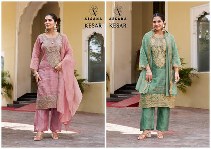 Kesar Afsana Salsa Crush Pakistani Readymade Suits Wholesale Rate