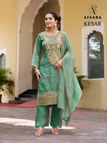 Kesar Afsana Salsa Crush Pakistani Readymade Suits Wholesale Rate