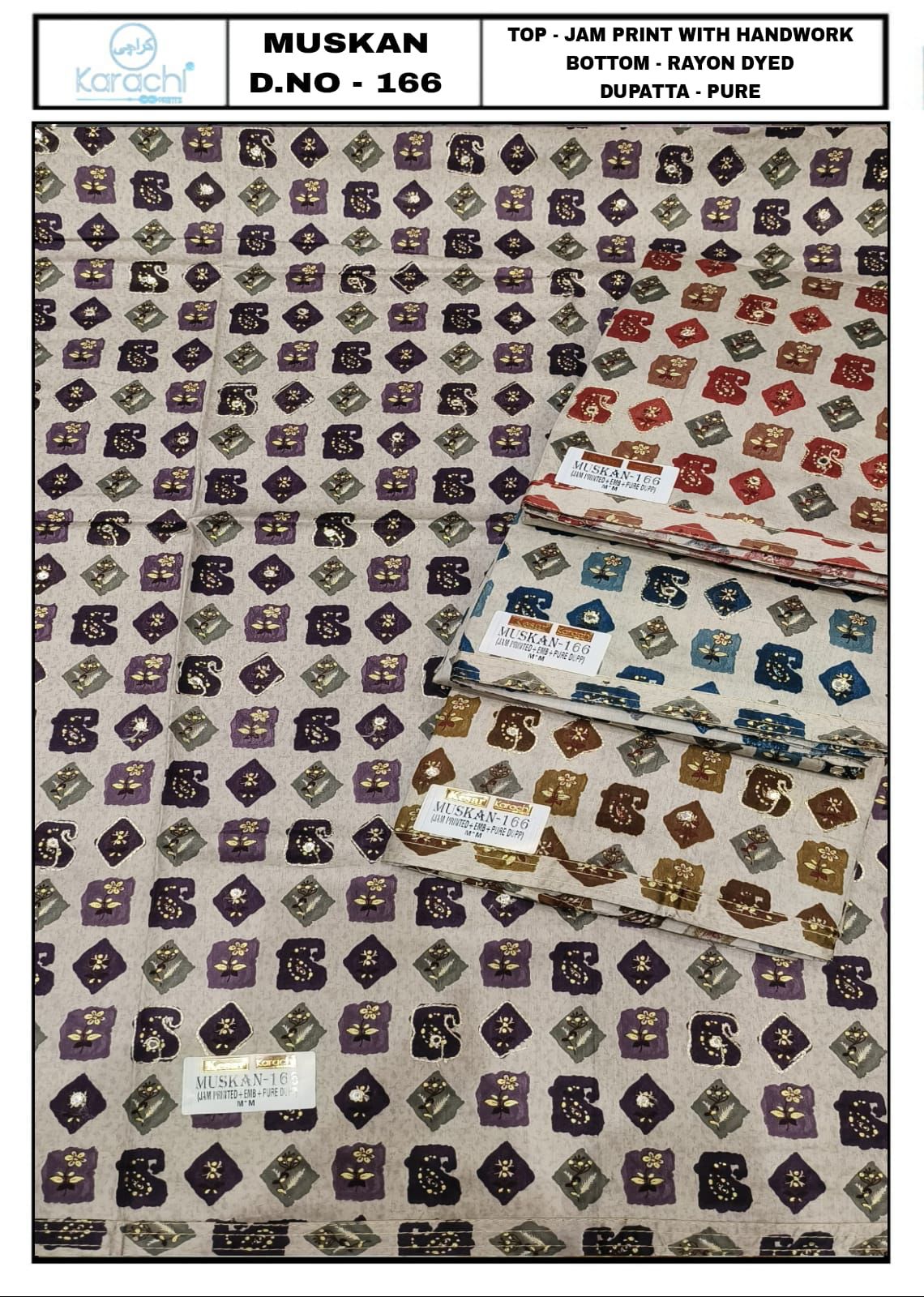 Kesar Muskan Karachi Prints Salwar Suits Supplier India