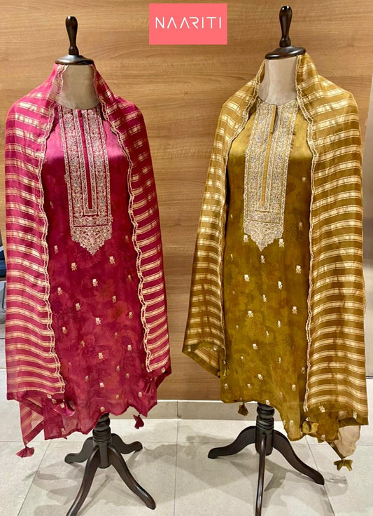 Kesar Naariti Silk Salwar Suits Manufacturer