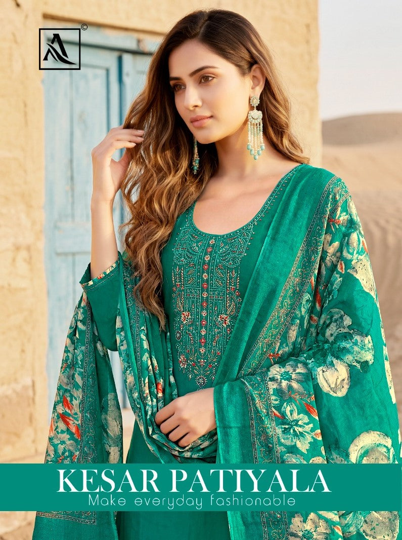 Kesar Patiyala Alok Viscose Reyon Pant Style Suits Manufacturer India
