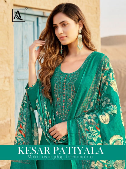 Kesar Patiyala Alok Viscose Reyon Pant Style Suits Manufacturer India