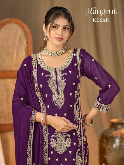Kesar Rangrut Banwery Georgette Readymade Plazzo Style Suits Supplier India
