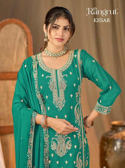 Kesar Rangrut Banwery Georgette Readymade Plazzo Style Suits Supplier India