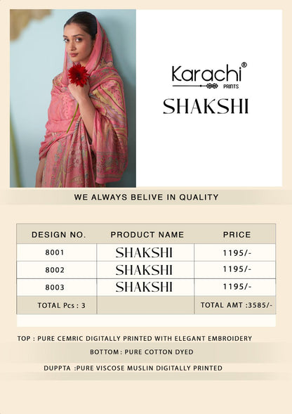 Kesar Shakshi Karachi Prints Cambric Pant Style Suits Supplier Ahmedabad