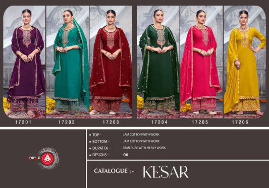 Kesar Triple Aaa Jam Cotton Pant Style Suits Manufacturer Gujarat