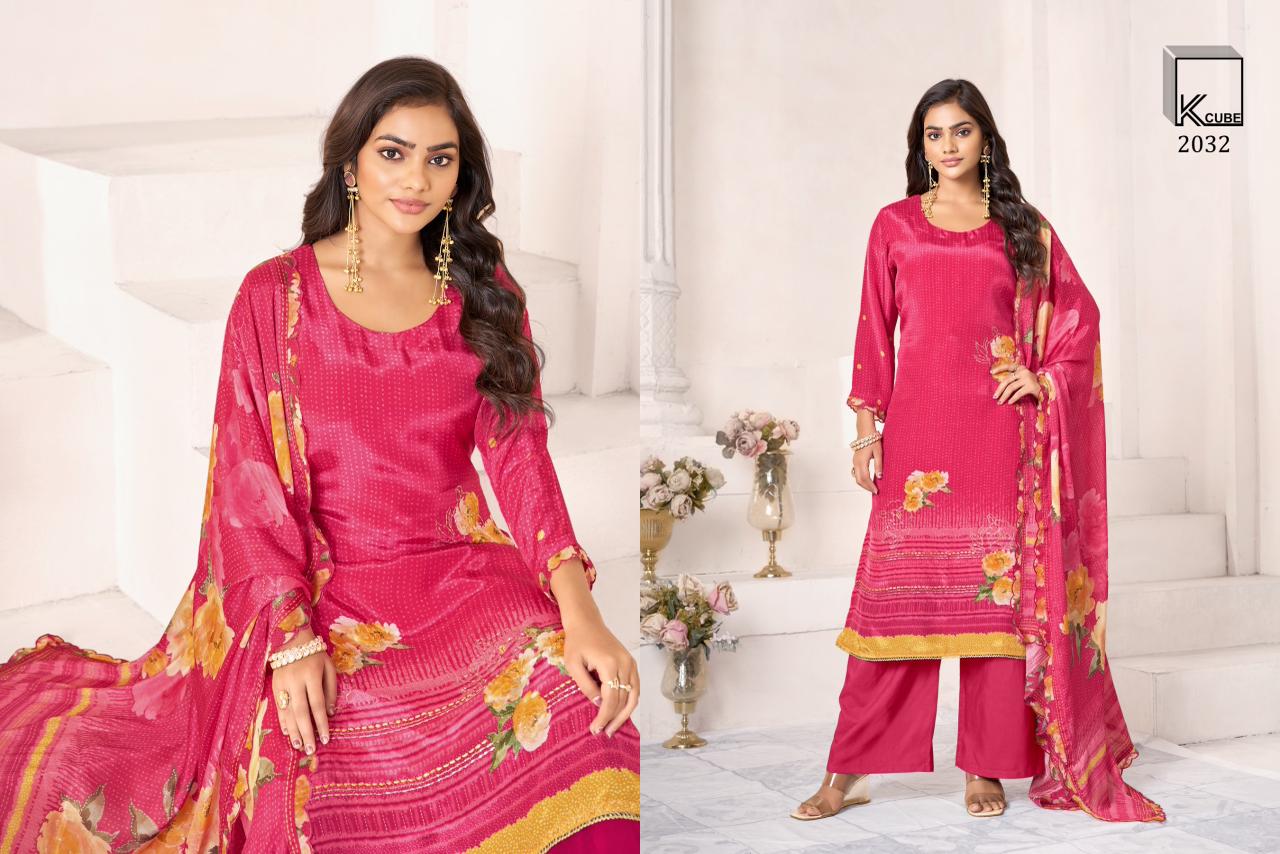 Kesari 2032 K Cube Viscose Plazzo Style Suits Manufacturer