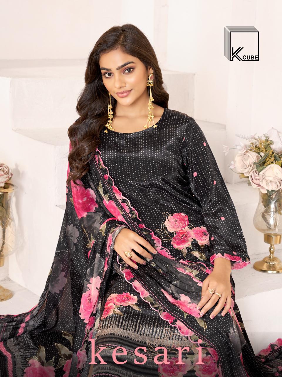 Kesari 2032 K Cube Viscose Plazzo Style Suits Manufacturer