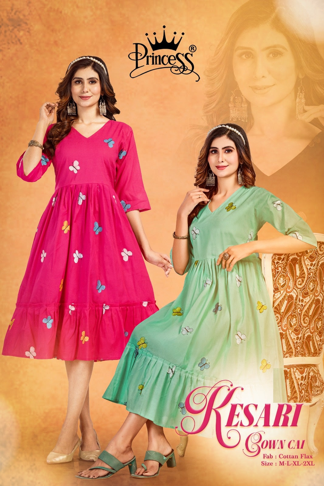 Kesari Gown Cai Princess Creation Anarkali Kurtis Exporter