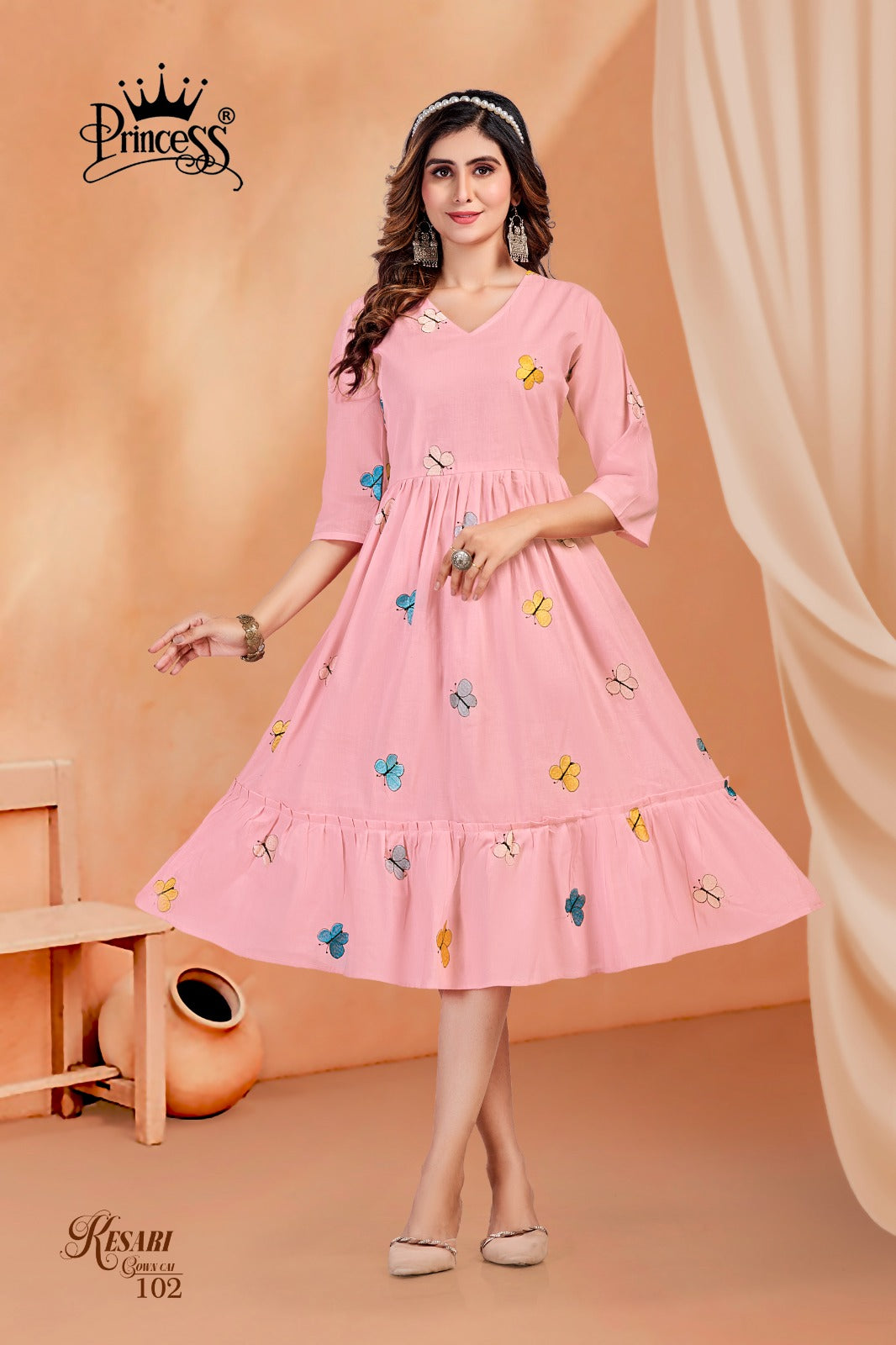Kesari Gown Cai Princess Creation Anarkali Kurtis Exporter