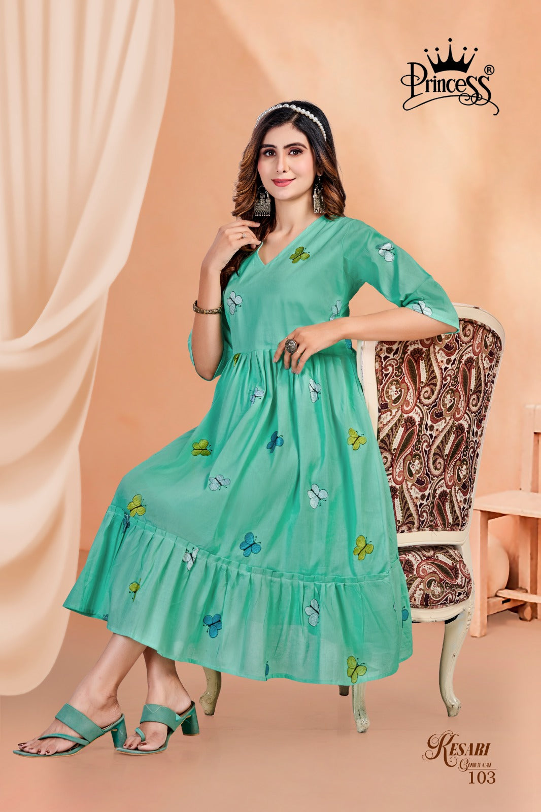 Kesari Gown Cai Princess Creation Anarkali Kurtis Exporter