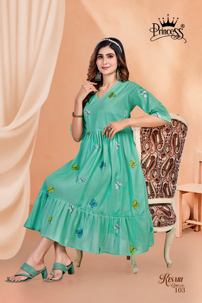 Kesari Gown Cai Princess Creation Anarkali Kurtis Exporter