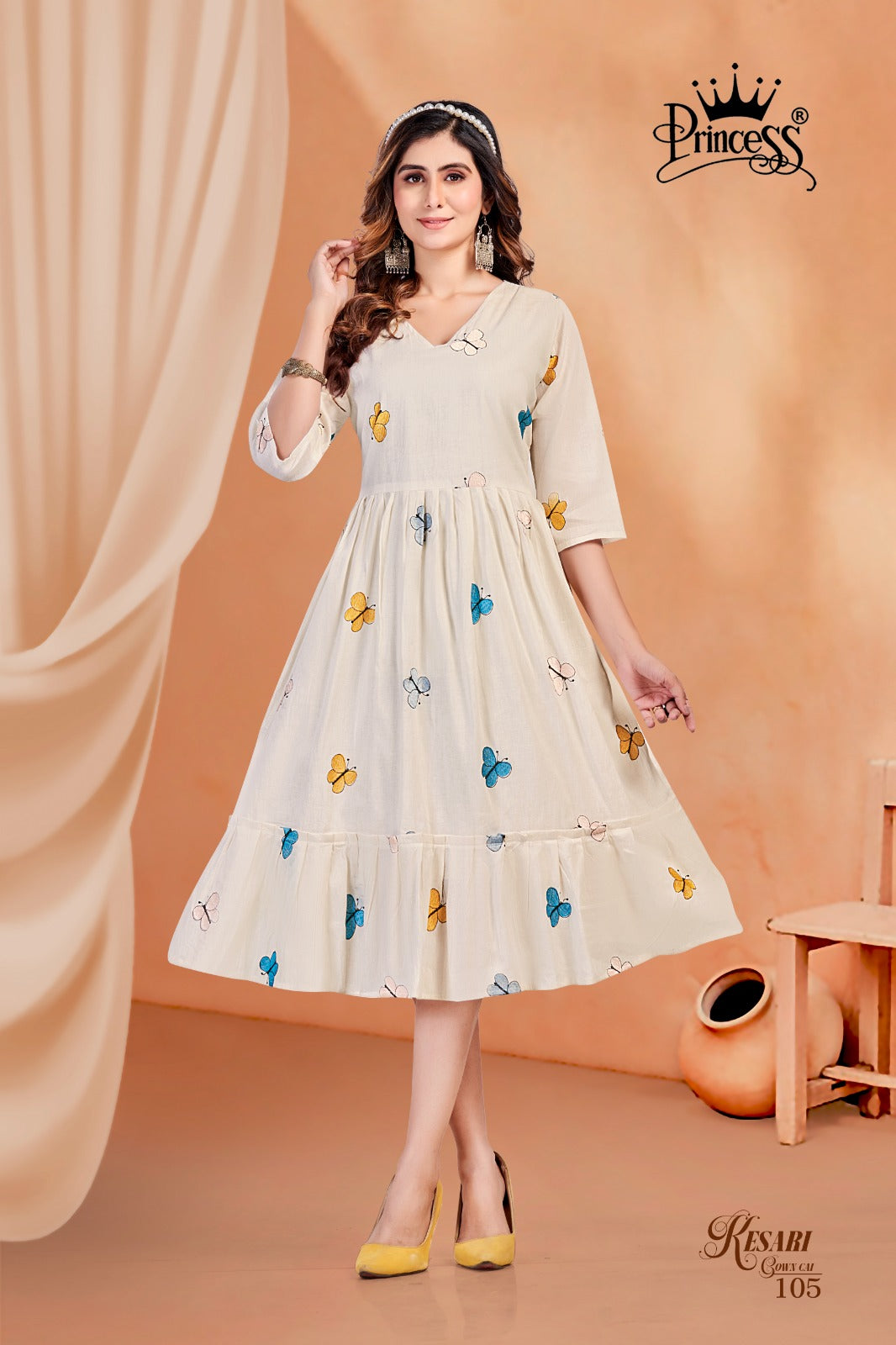 Kesari Gown Cai Princess Creation Anarkali Kurtis Exporter