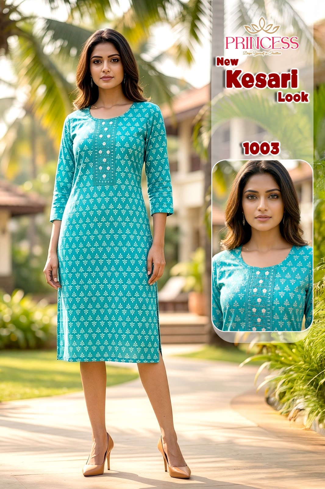 Kesari Princess Creation Reyon Knee Length Kurtis Supplier India