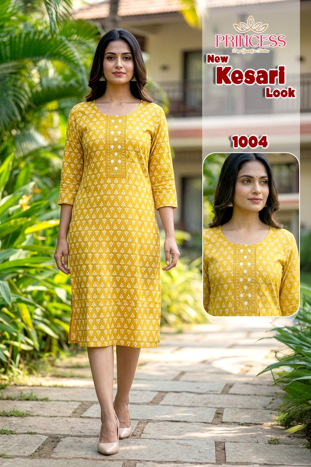 Kesari Princess Creation Reyon Knee Length Kurtis Supplier India