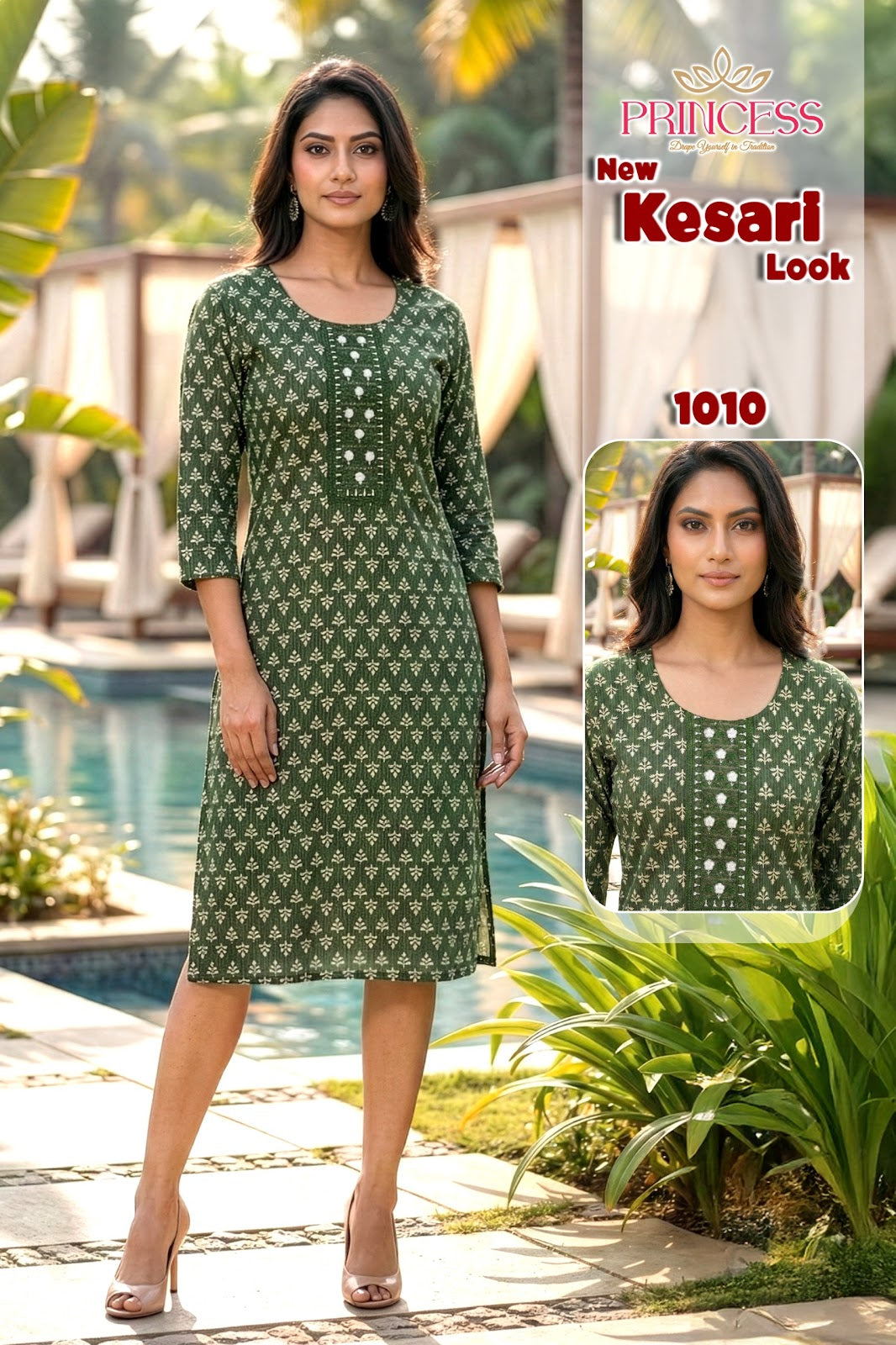 Kesari Princess Creation Reyon Knee Length Kurtis Supplier India