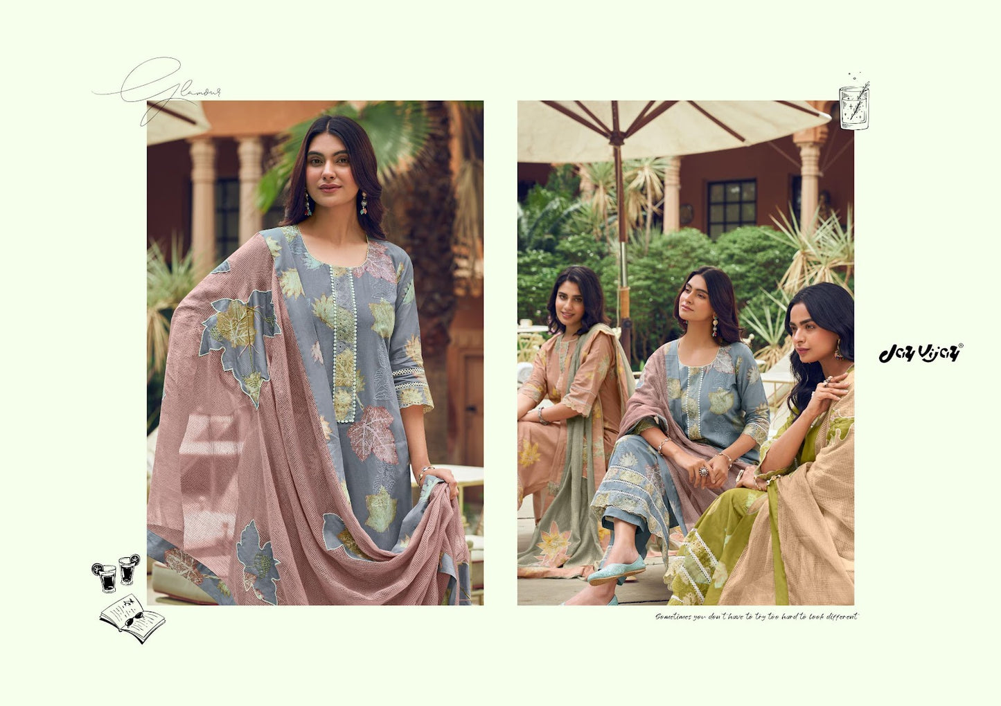 Kesariya Jay Vijay Cotton Pant Style Suits Manufacturer Ahmedabad