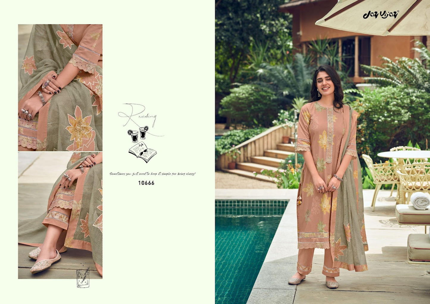 Kesariya Jay Vijay Cotton Pant Style Suits Manufacturer Ahmedabad