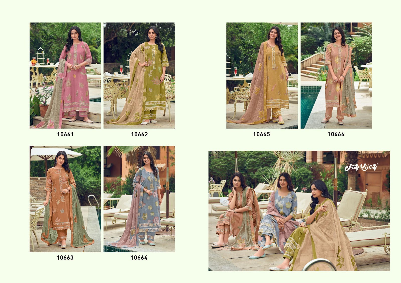 Kesariya Jay Vijay Cotton Pant Style Suits Manufacturer Ahmedabad