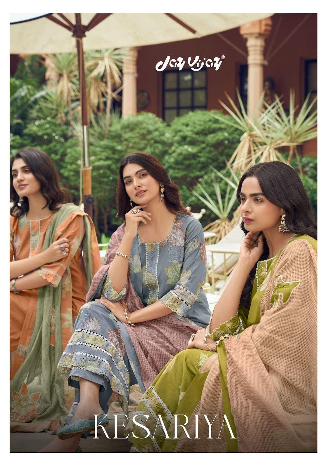 Kesariya Jay Vijay Cotton Pant Style Suits Manufacturer Ahmedabad