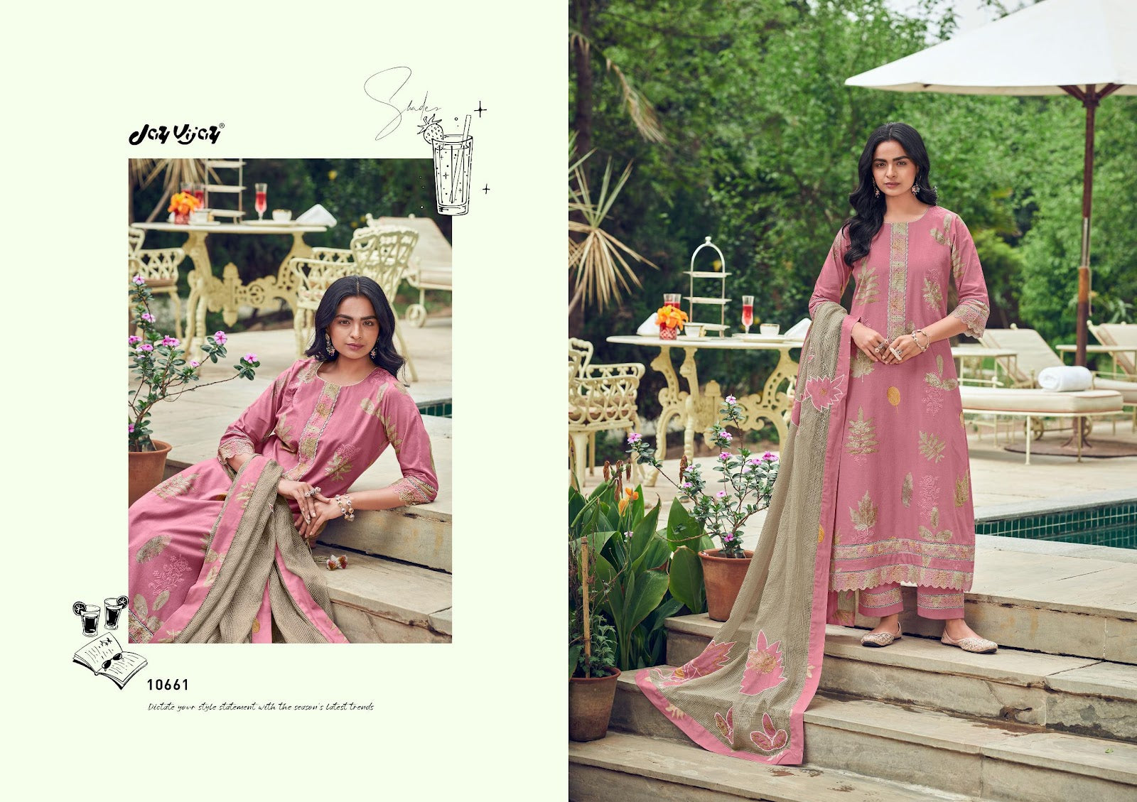 Kesariya Jay Vijay Cotton Pant Style Suits Manufacturer Ahmedabad