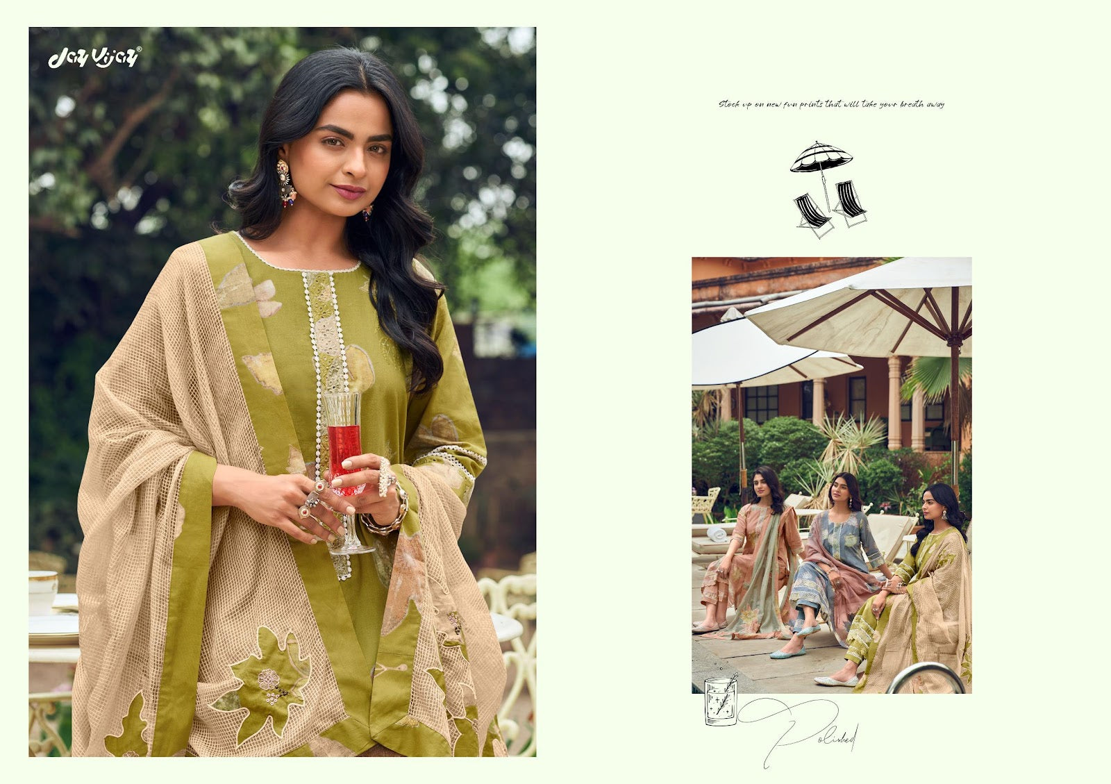 Kesariya Jay Vijay Cotton Pant Style Suits Manufacturer Ahmedabad