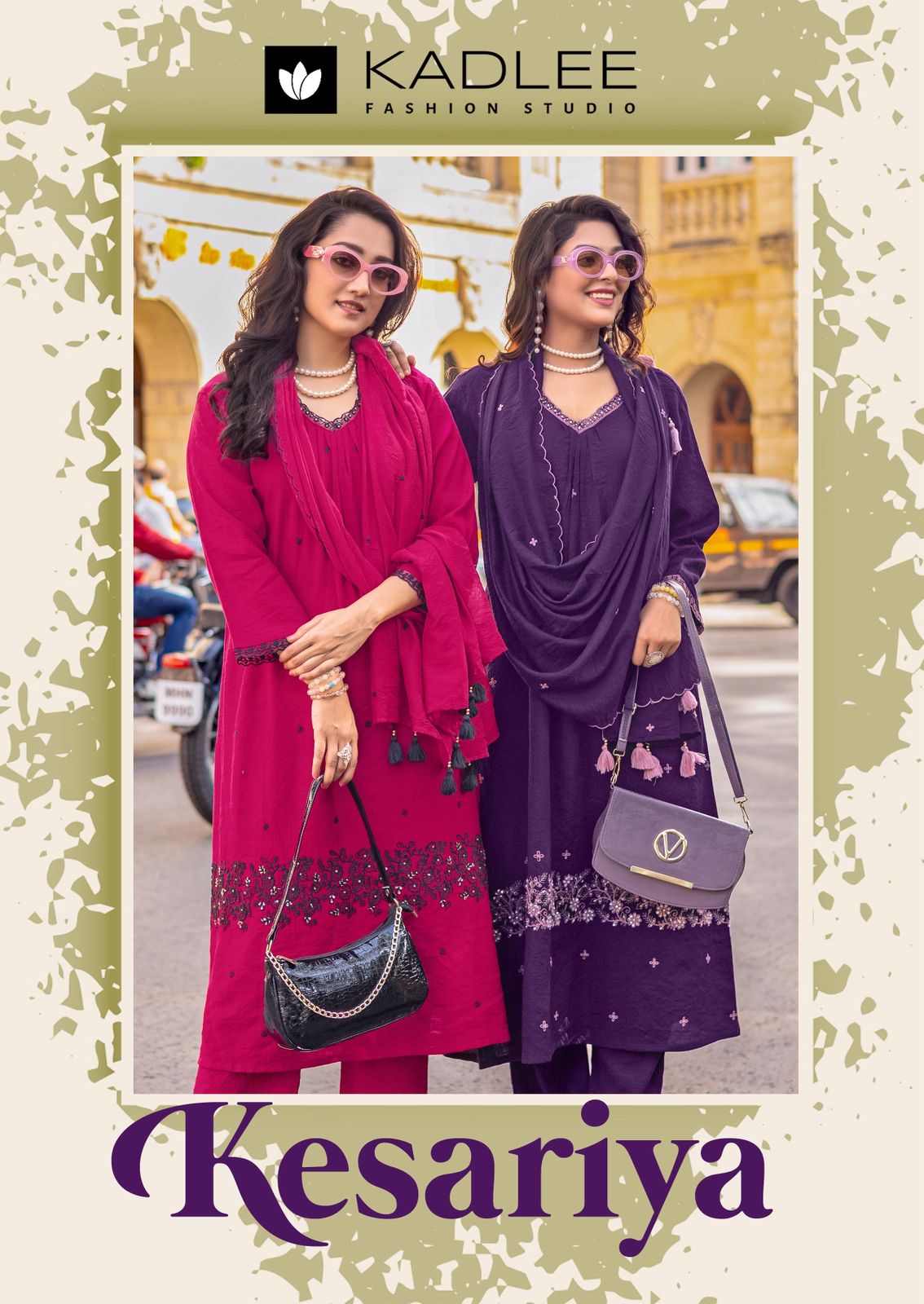 Kesariya Kadlee Viscose Slub Readymade Pant Style Suits Wholesale Rate