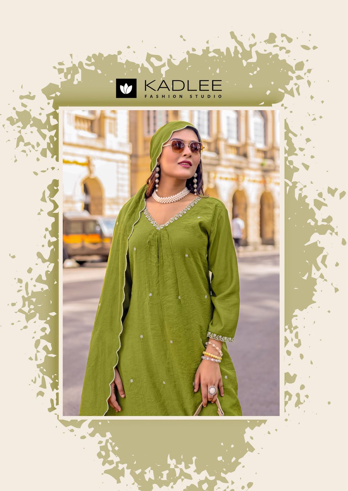 Kesariya Kadlee Viscose Slub Readymade Pant Style Suits Wholesale Rate