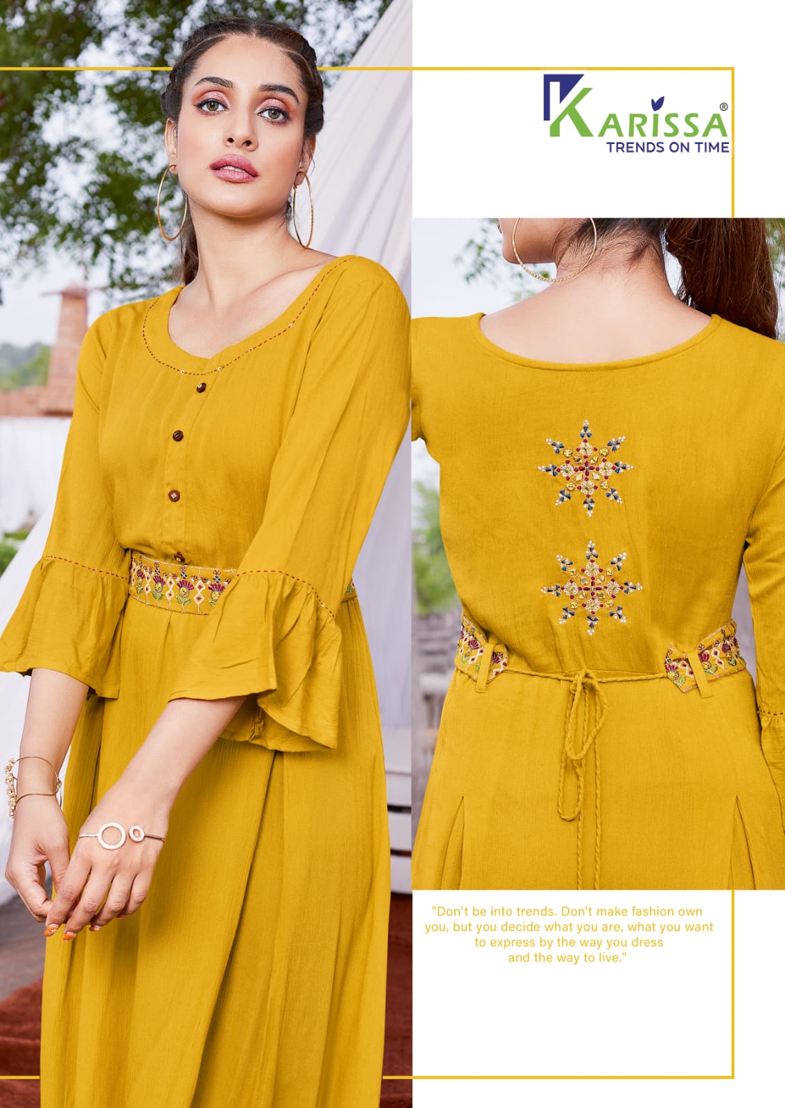 Kesariya Karissa Viscose Rayon One Piece Manufacturer Ahmedabad