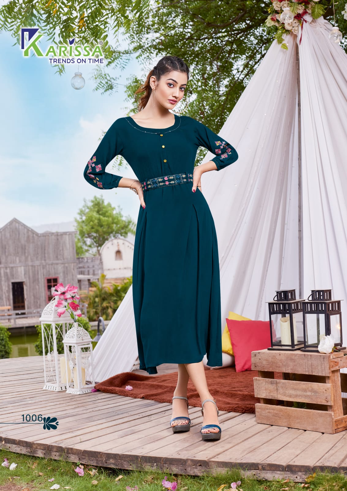 Kesariya Karissa Viscose Rayon One Piece Manufacturer Ahmedabad