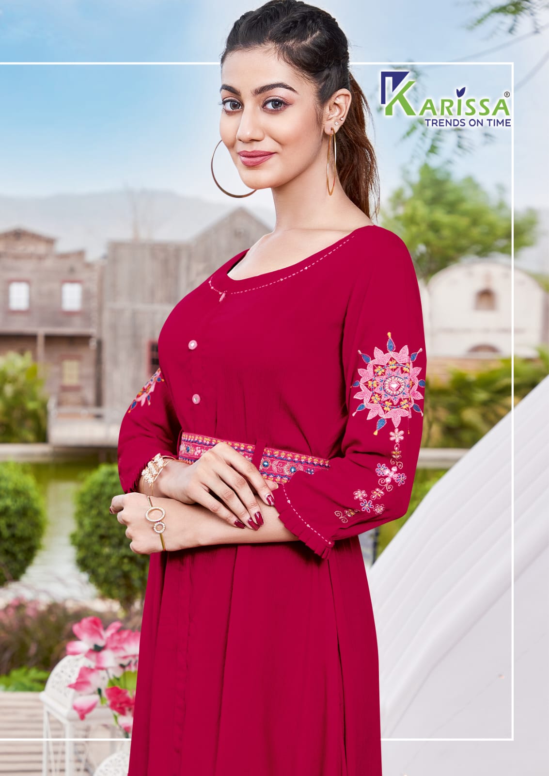 Kesariya Karissa Viscose Rayon One Piece Manufacturer Ahmedabad