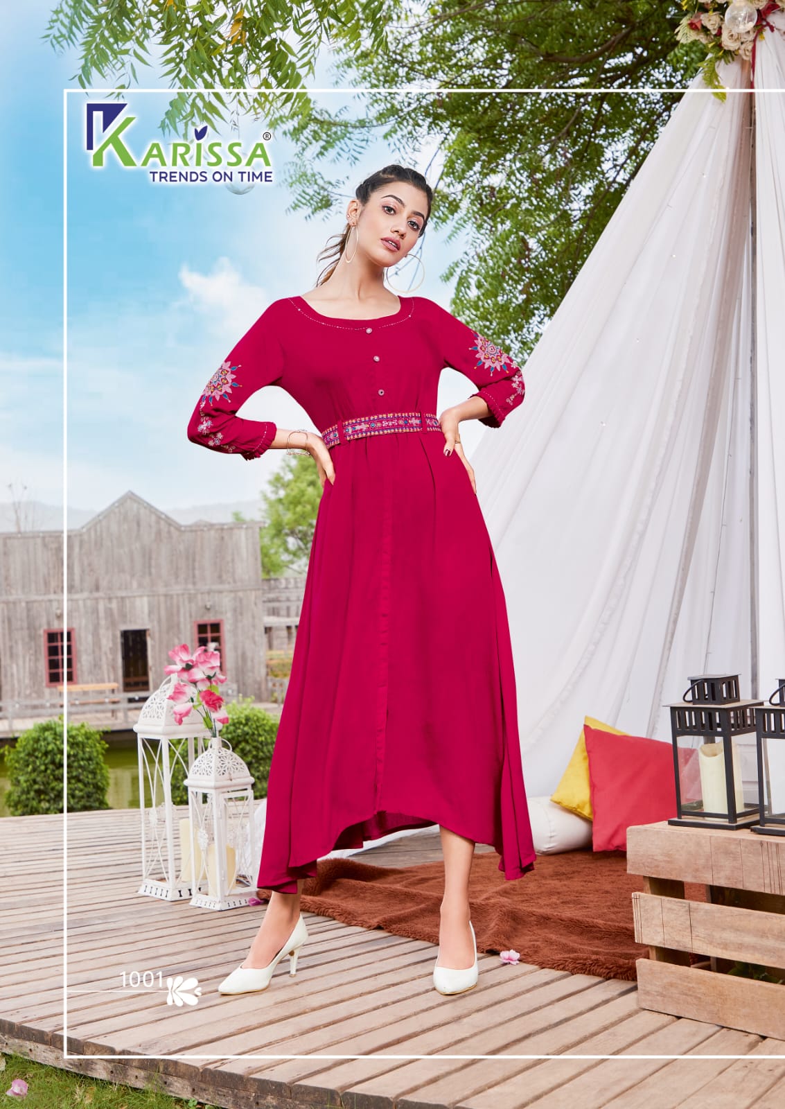 Kesariya Karissa Viscose Rayon One Piece Manufacturer Ahmedabad