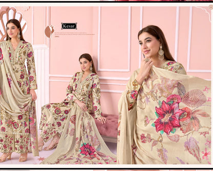 Kesariya Kesar Slub Lawn Karachi Salwar Suits Wholesale Price