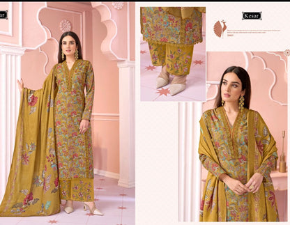 Kesariya Kesar Slub Lawn Karachi Salwar Suits Wholesale Price