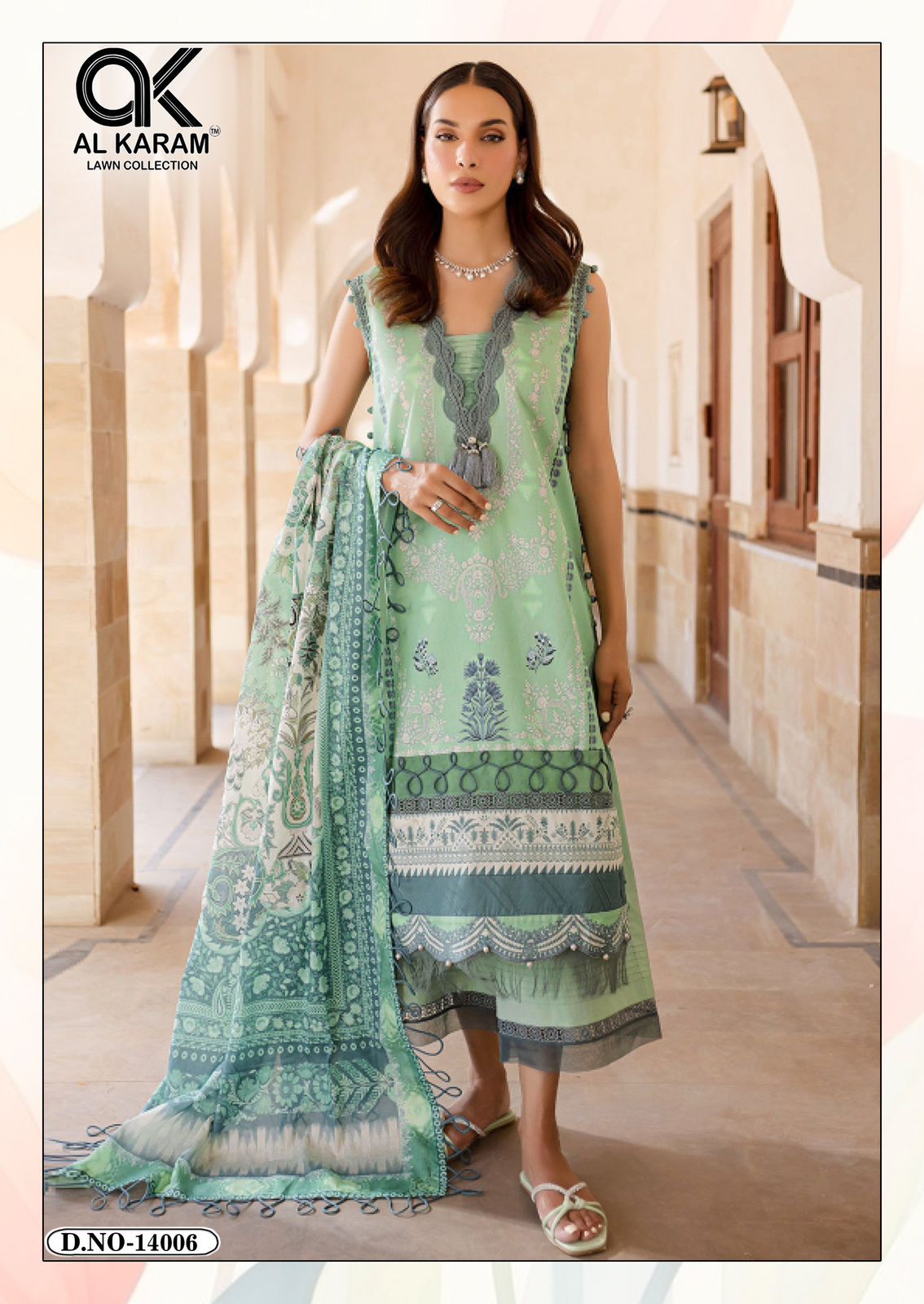 Kesariya Magic In Print Vol 14 Al Karam Lawn Karachi Salwar Suits Supplier Gujarat